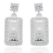 Luxe Tag Chic Heart Silver Plated Earrings - Giftware for Women image