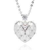 Luxe Tag Quilted Effect Silver Plated Necklace image