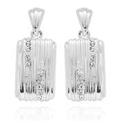 Luxe Tag Sparkle Stripe Silver Plated Earrings image