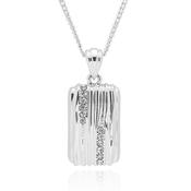 Luxe Tag Sparkle Stripe Silver Plated Necklace image