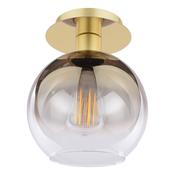 Lycia Semi-Flush Satin Gold with Gold Ombre Glass Shade – Semi Flush Ceiling Light for Home Decor image