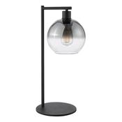 Lycia Table Lamp Matt Black and Smoked Ombre Glass Shade - Modern Metal Table Lamp for Home Decor image