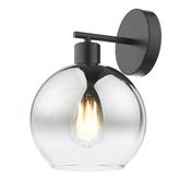 Lycia Wall Light Matt Black and Smoked Ombre Glass Shade - Lighting Collection Home Decor Fixture image