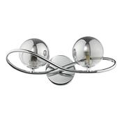 Lysandra 2 Light Wall Light Polished Chrome and Smoked Glass Elegant Lighting Collection Design for Home Decor image