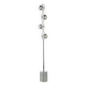 Lysandra 4 Light Floor Lamp Polished Chrome and Smoked Glass Shades Modern Home Lighting image