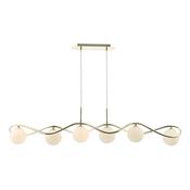 Lysandra 6 Light Bar Pendant Polished Gold and Opal Glass Shades Home Decor Celiling Light image