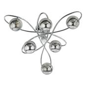 Lysandra 6 Light Semi-Flush Polished Chrome and Smoked Glass Shades Lighting Collection image