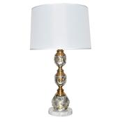 Marble and Glass Table Lamp with Brass Accents – Luxury Lighting Collection Decorative Antique Style Home Decor Lamp image