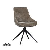 Marlow Pair of Fabric Swivel Dining Chairs Hunter image