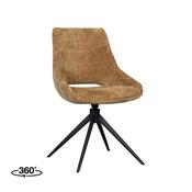 Marlow Pair of Fabric Swivel Dining Chairs Mustard image