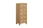 Marsden Narrow Chest 5 Drawer Natural Oak