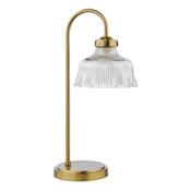 Maude Table Lamp Natural Brass and Ribbed Glass Shade – Elegant Metal Table Lamp for Home Decor by dar lighting image