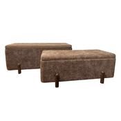 Maya Set of 2 Storage Benches Cappuccino – Modern Blanket Box Set