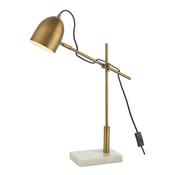 Mendal Desk Lamp Antique Bronze and Marble Base, Adjustable Arm, Black Braided Cable, Home Decor image
