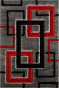 Mercury Geometric Rug - Grey Red image