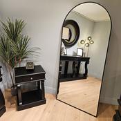 Modena Arch Leaner Mirror Black – Full Length Floor Mirror 80x180cm image