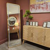 Modena LED Cheval Mirror Gold – Floor &amp; Full Length Arch Mirror
