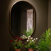 Modena Oval Wall Mirror Gold 60x90 cm – Elegant Gold Oval Mirror image