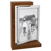 Modern Wood Look Spin Photo Frame 4" x 6" image