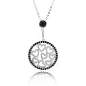 Monochrome Circle of Hearts Silver Plated Necklace image