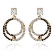 Monochrome Entwined Circles Gold Plated Earrings - Jewellery Giftware image