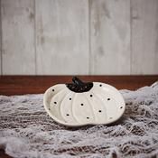 Monochrome Spotted Ceramic Pumpkin Dish