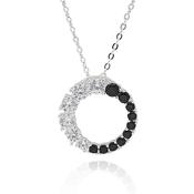 Monochrome Two Halves Silver Plated Necklace image