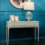Monroe Sage Wooden Console Table with Marble Top &amp; 3 Drawers