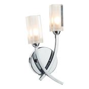 Morgan 2 Light Wall Light Polished Chrome Wall Fitting with Frosted Glass Shades image