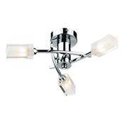Morgan 3 Light Semi-Flush Polished Chrome Ceiling Light with Frosted Glass Shades image