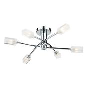 Morgan 6 Light Semi-Flush Polished Chrome Ceiling Light with Frosted Glass Shades image