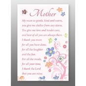 Mother Glass Plaque with Flowers