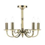 Murray 5 Light Armed Pendant Antique Brass Ceiling Light – Metal Pendant Lighting Collection Hanging Light image