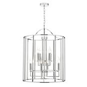 Myka 8 Light Lantern Polished Chrome Hanging Ceiling Light Pendant for Home Decor image