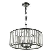 Naeva 4 Light Pendant Matt Black with Crystal Shade Adjustable Hanging Ceiling Light image