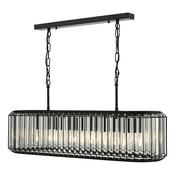 Naeva 5 Light Bar Pendant Matt Black with Crystal Hanging Ceiling Light Collection image