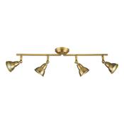 Nathaniel 4 Light Semi-Flush Bar Spotlight Aged Brass – Adjustable Ceiling Semi-Flush Light Fitting image