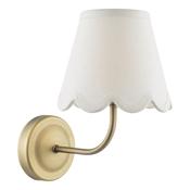 Navarro Rechargeable Wall Light Matt Antique Brass with Linen Tapered Ivory Shade image