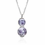 Ceramic Floral Double Silver Plated Necklace image