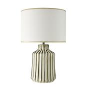Nedra Ceramic Table Lamp Natural with White Linen Drum Shade – Danish Inspired Home Decor Lighting