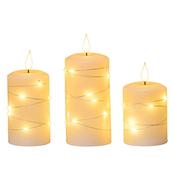 Newgrange Living Cinnamon Vanilla Fragranced LED Ivory Candles Set of 3 image