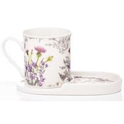 Newgrange Living White Thistle Bone China Mug &amp; Snack Tray