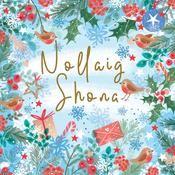 Nollaig Shona Floral Charity Christmas Cards Pack of 10 image