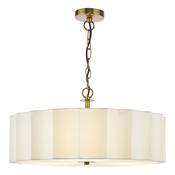 Noura 3 Light Pendant Ceiling Light with Ivory Linen Shade and Antique Bronze Finish image