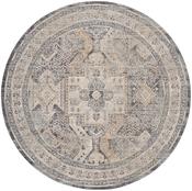 Nourison Lynx Rug LNX01 Ivory Charcoal Round image