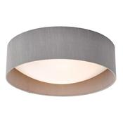 Nysa 2 Light Flush Light Grey Fabric & Acrylic Flush Fitting Light, LED Ceiling Flush Light Home Decor