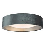 Nysa 3 Light Flush Light Dark Grey Velvet Shade with Silver Lining LED Ceiling Flush Light for Low Ceilings image