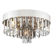 Olin 5 Light Flush Polished Chrome and Smoked Glass Shades for Modern Home Decor image
