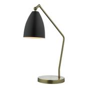 Olly Desk Lamp Antique Brass and Matt Black Adjustable Table Lamp for Reading &amp; Home Decor image