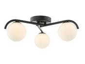 Orlena 3 Light Semi-Flush Matt Black with Opal Glass Shade image